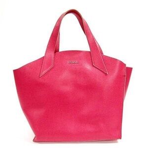 Furla Jucca Saffiano Leather Unstructured Tote in Fuchsia Pink